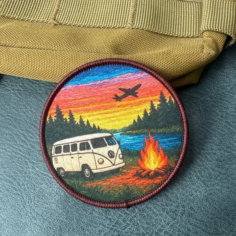 Parche táctico gancho y bucle autocaravana camping atardecer avión - imagen 3