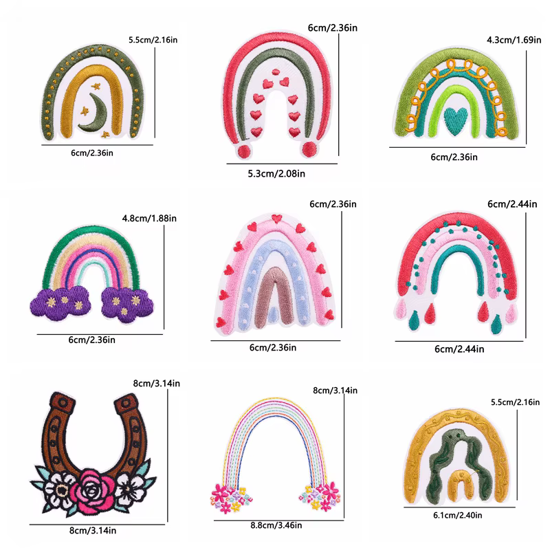 Parches termoadhesivos arcoíris letras y dibujos animados para ropa - imagen 5