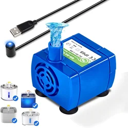 Bomba de agua W5ater bebedero mascotas LED azul USB