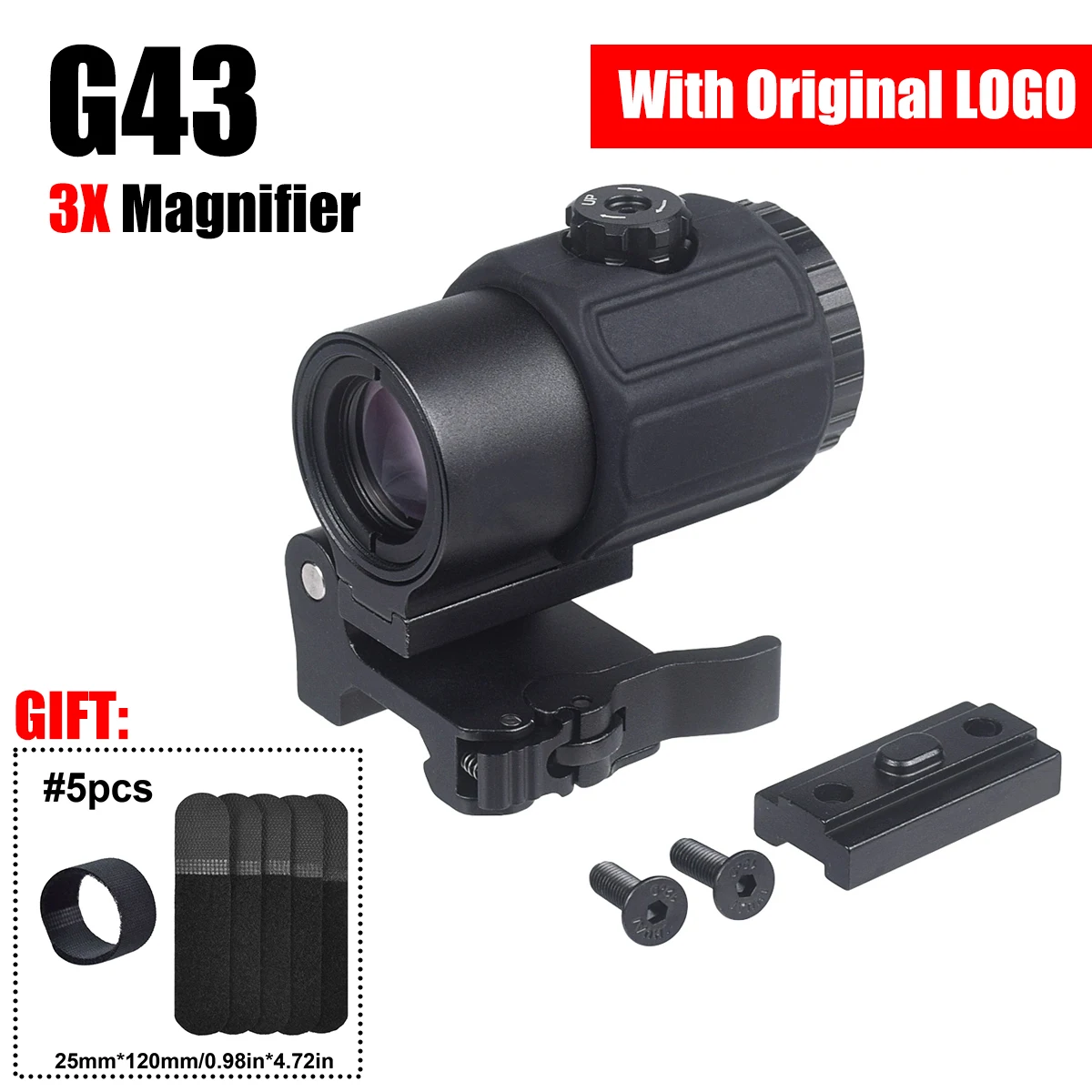 Mira telescópica G45 5X + G33/G43 con lupa lateral Picatinny - imagen 2