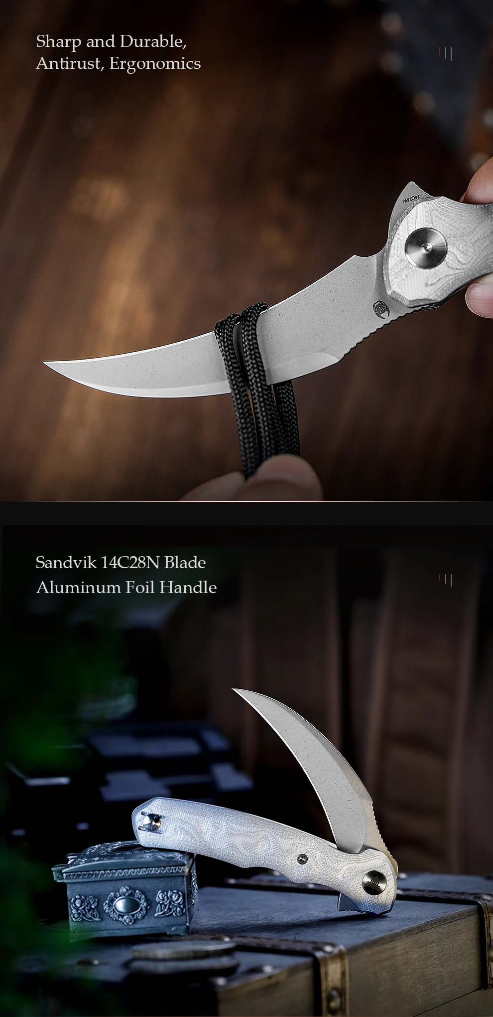 El cuchillo en uso durante actividades al aire libre