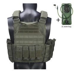 Chaleco táctico MOLLE exterior desmontaje rápido con sistema de agua