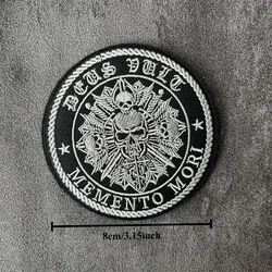 Parche táctico bordado Memento Mori para velcro – mochila y brazalete