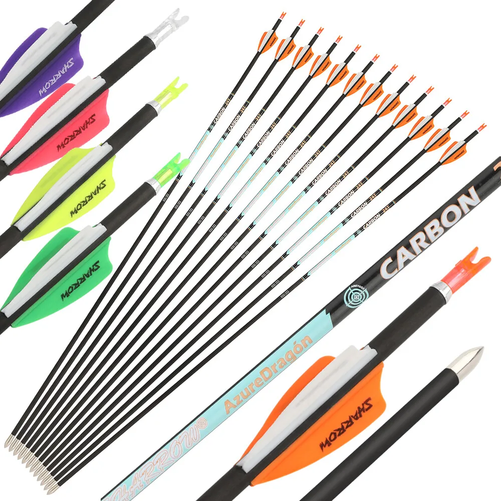Flechas carbono 32″ arco compuesto caza - imagen 4
