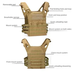 Chaleco táctico JPC MOLLE con liberación rápida y bolsa triple