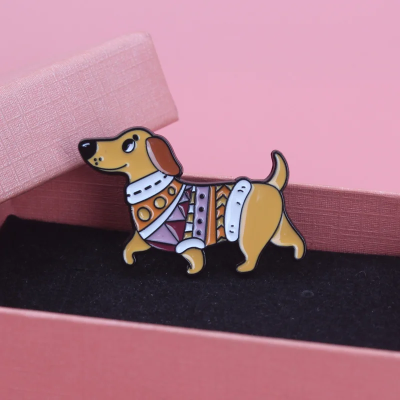 Broche insignia perro salchicha bordado para chaqueta - imagen 4