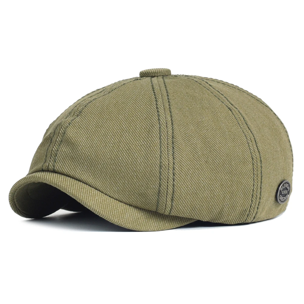 Gorra octogonal unisex de algodón liso estilo Gatsby - imagen 3