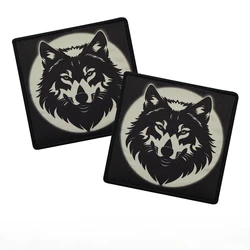 Parche táctico bordado cabeza de lobo con velcro para equipo