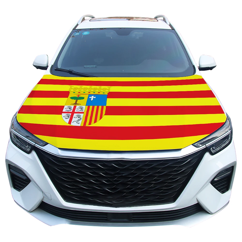 Funda capó coche Bandera de Aragón para decoración vehículos - imagen 3
