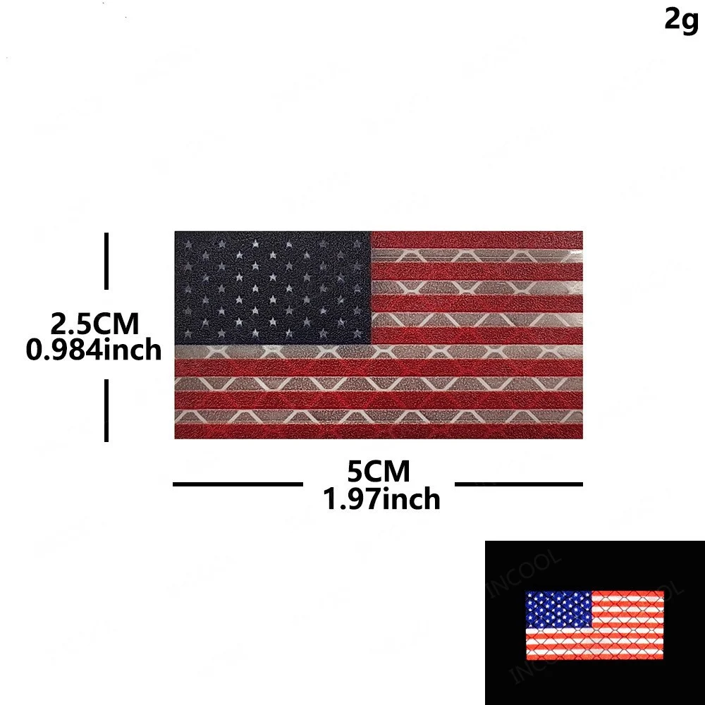 Parche reflectante de la bandera de Estados Unidos, mini e invertido - imagen 3