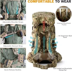 Mochila táctica impermeable con compartimento radio e hidratación