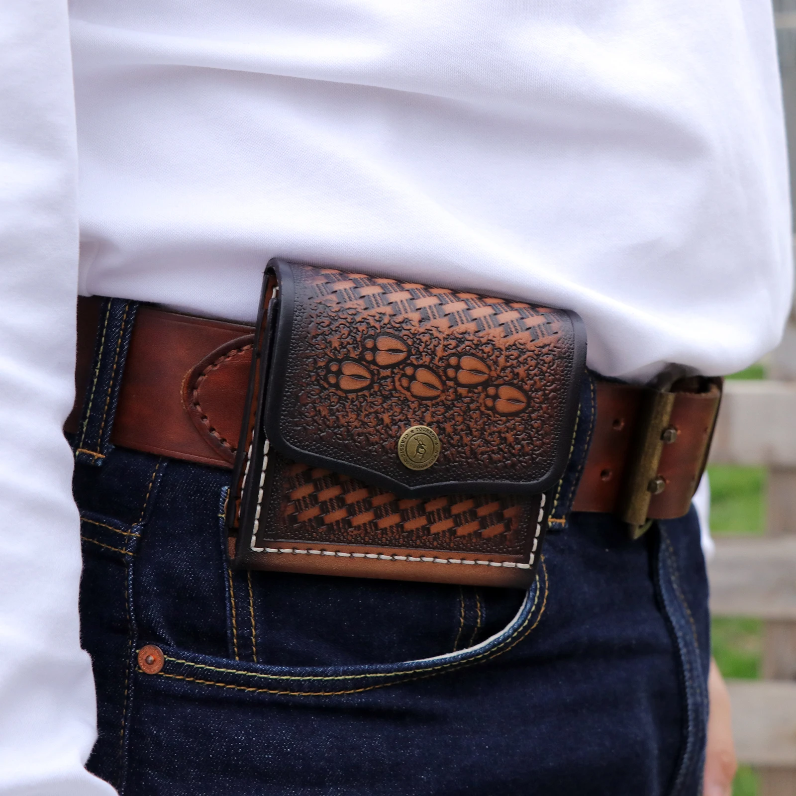 Bolsa cintura cuero con cinturón