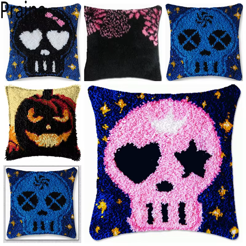 Kit de bordado latch hook con motivos calavera