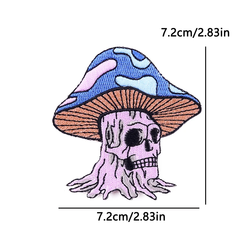 Parche Bordado Calavera Diablo con Llamarada – Motivo Punk para Prendas - imagen 4