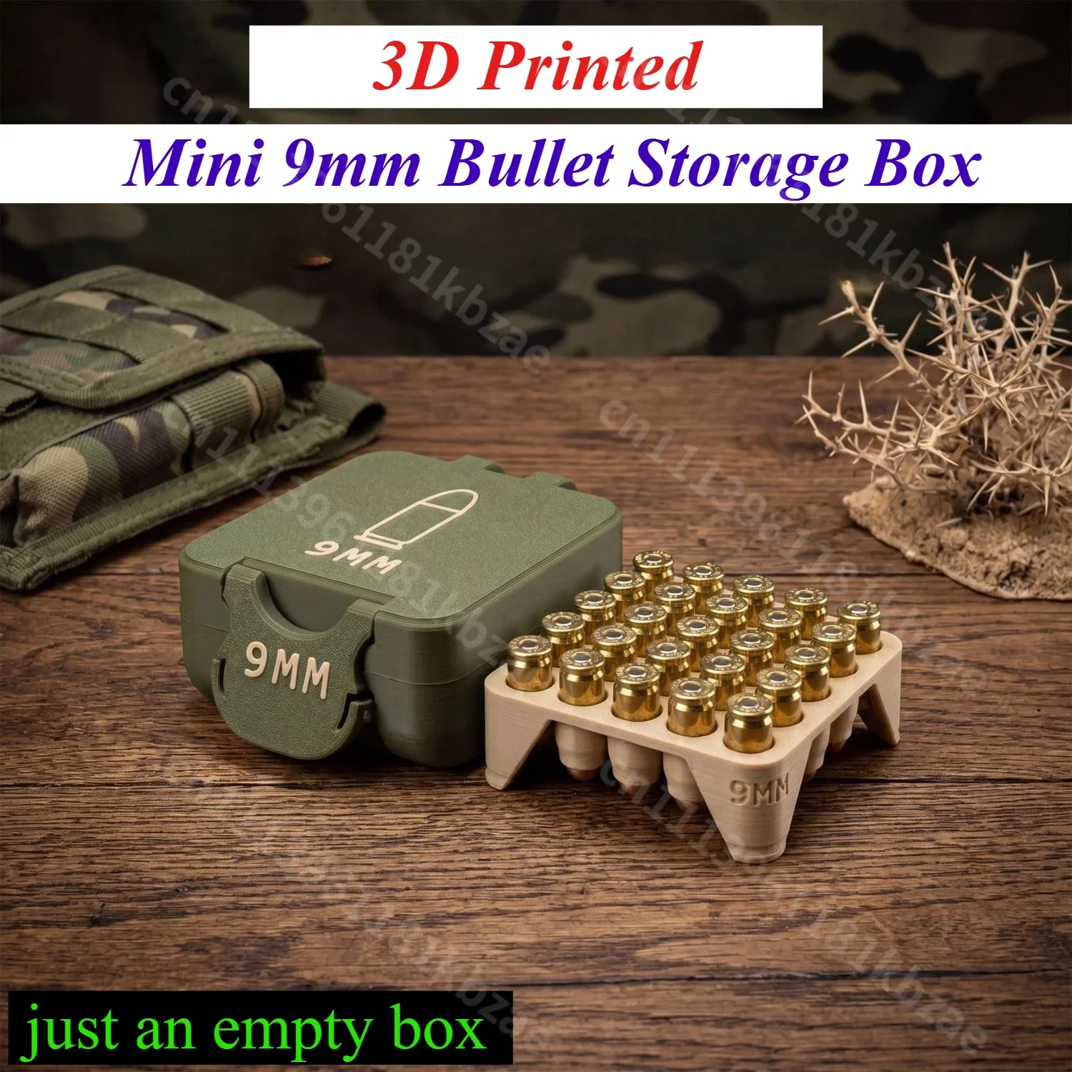 Caja de almacenamiento impresa en 3D para 9 mm