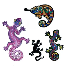 Parche termoadhesivo bordado Gecko negro para planchar ropa táctica