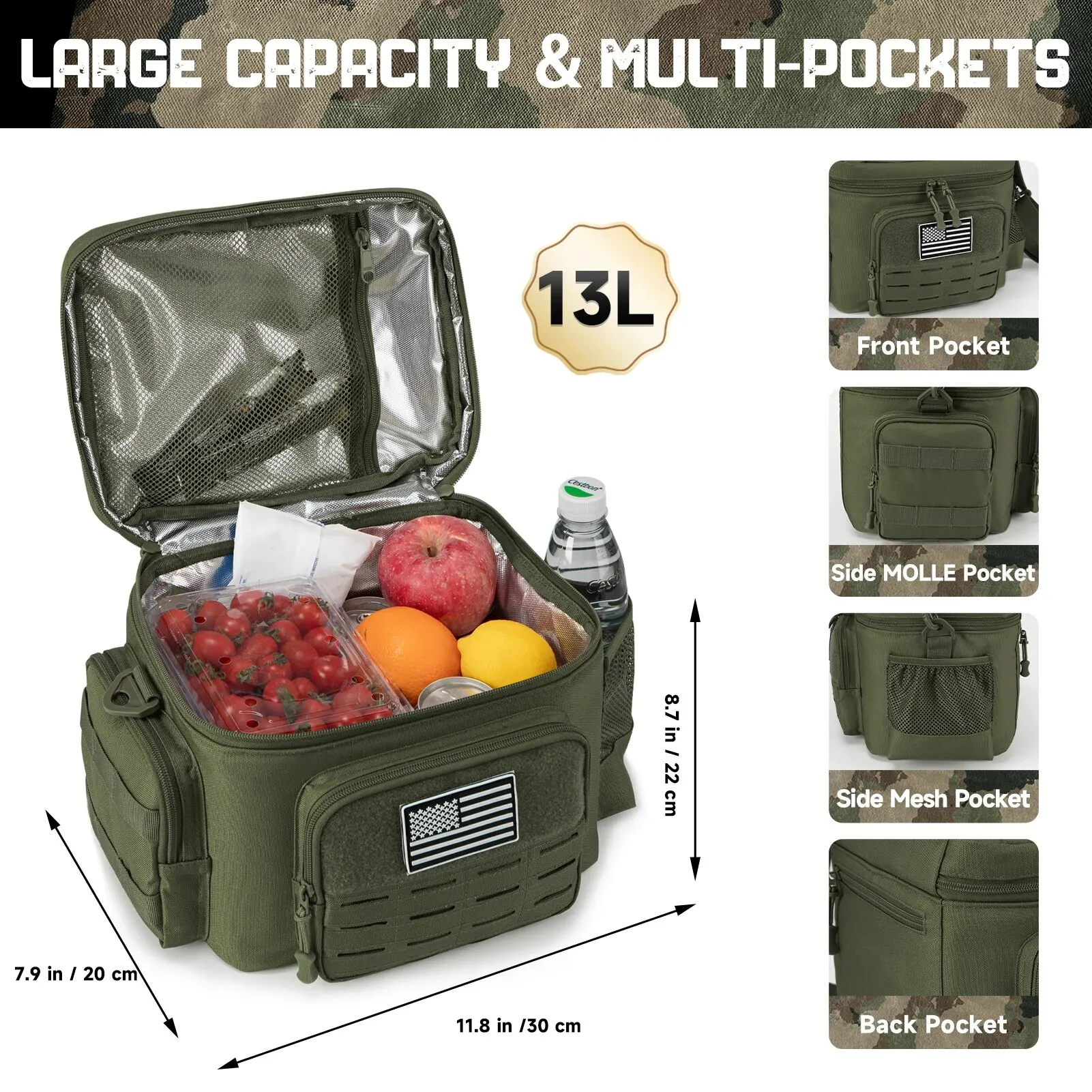 Bolsa térmica táctica – Outdoor aislada hermética resistente picnic