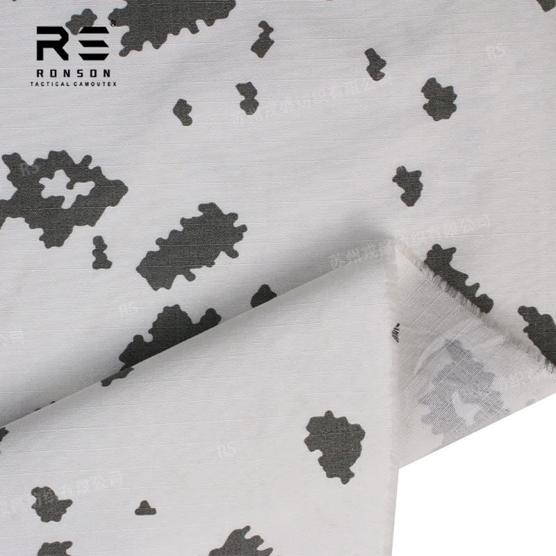 Tela táctica Ripstop camuflaje Finland Snow Camo para uniforme