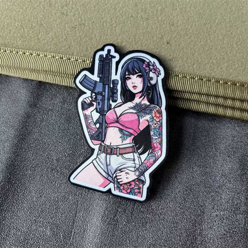 Parche táctico con estampado de pistola para personalizar ropa y accesorios
