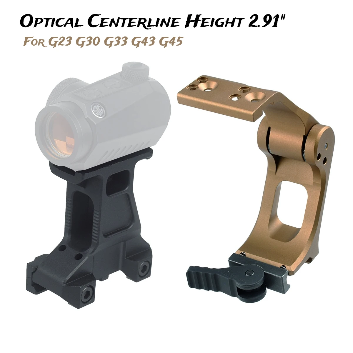 Montura táctica UNITY Fast Optic FTC para lentes aumento G23/G30 - imagen 2
