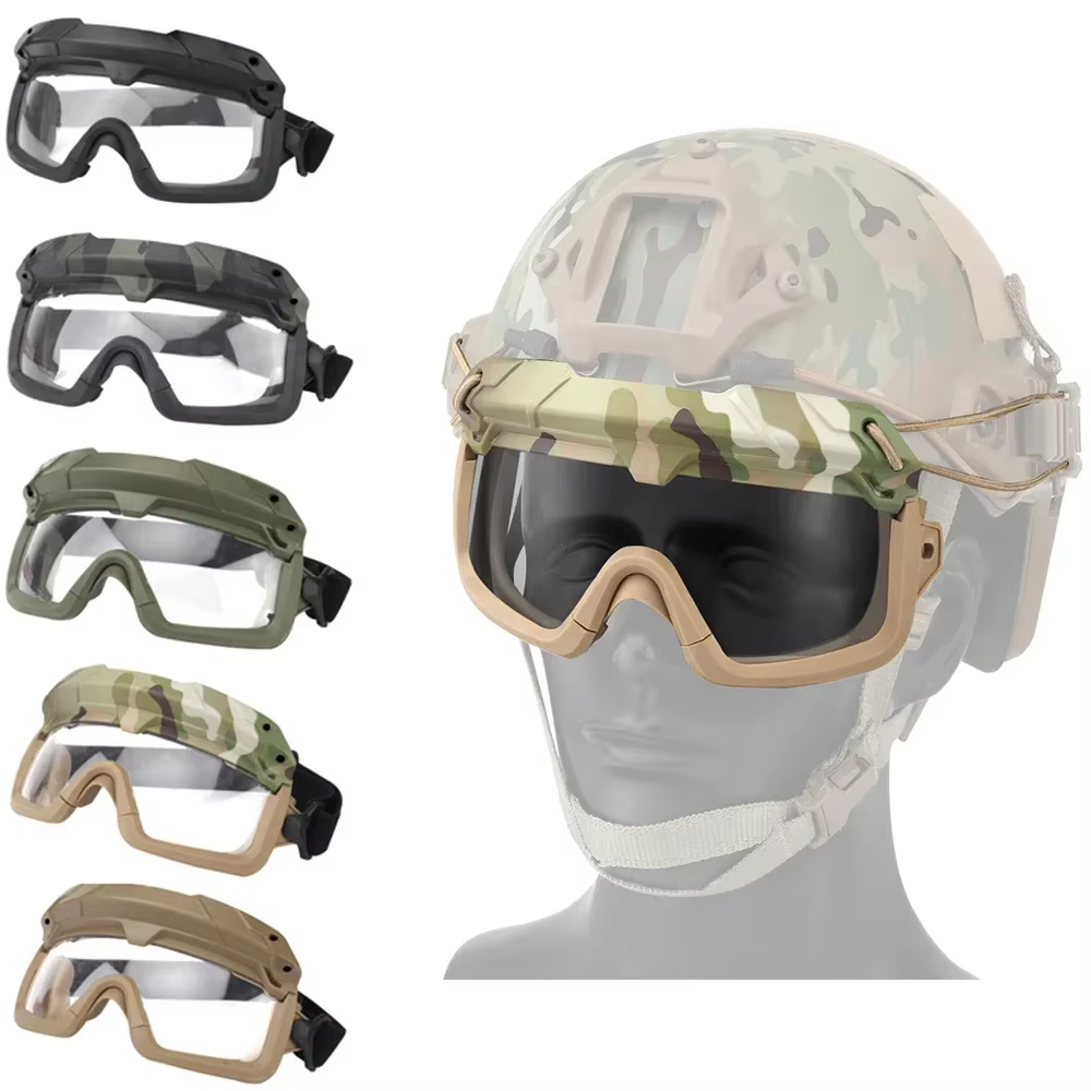 Vista de las gafas deportivas con diseño de montura