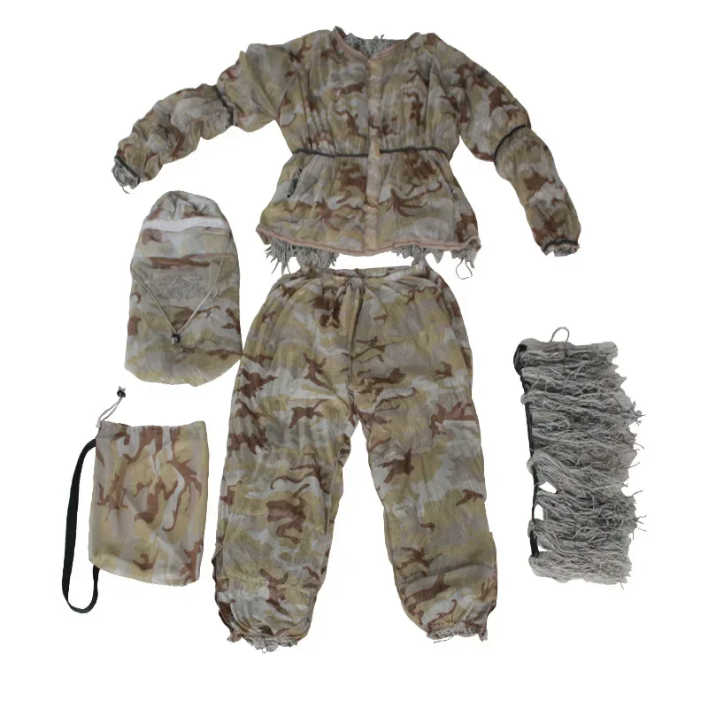 Traje Ghillie táctico 3D de hierba militar con pantalón y funda - imagen 3