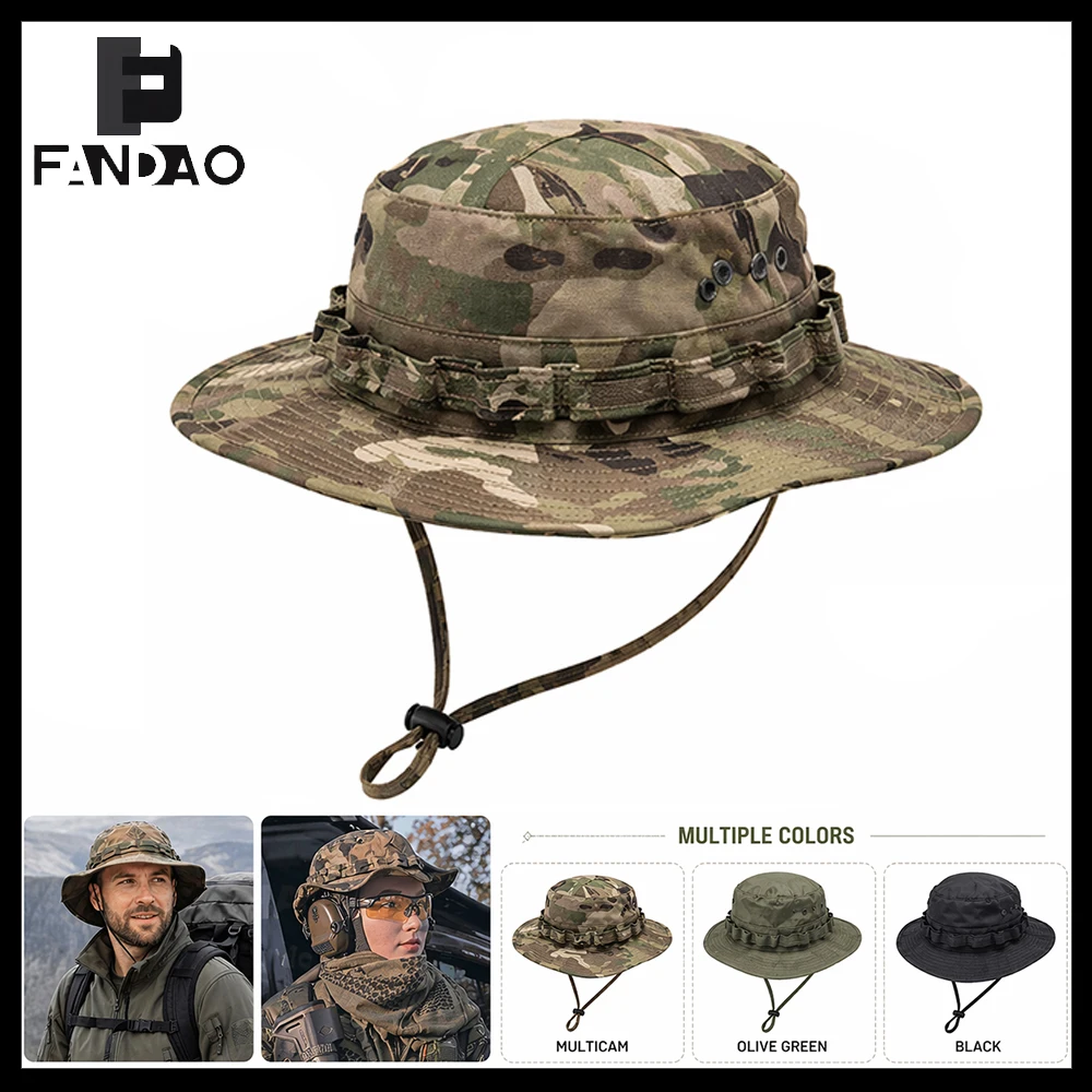 Sombrero táctico plegable transpirable con ala ancha y protección solar - imagen 4