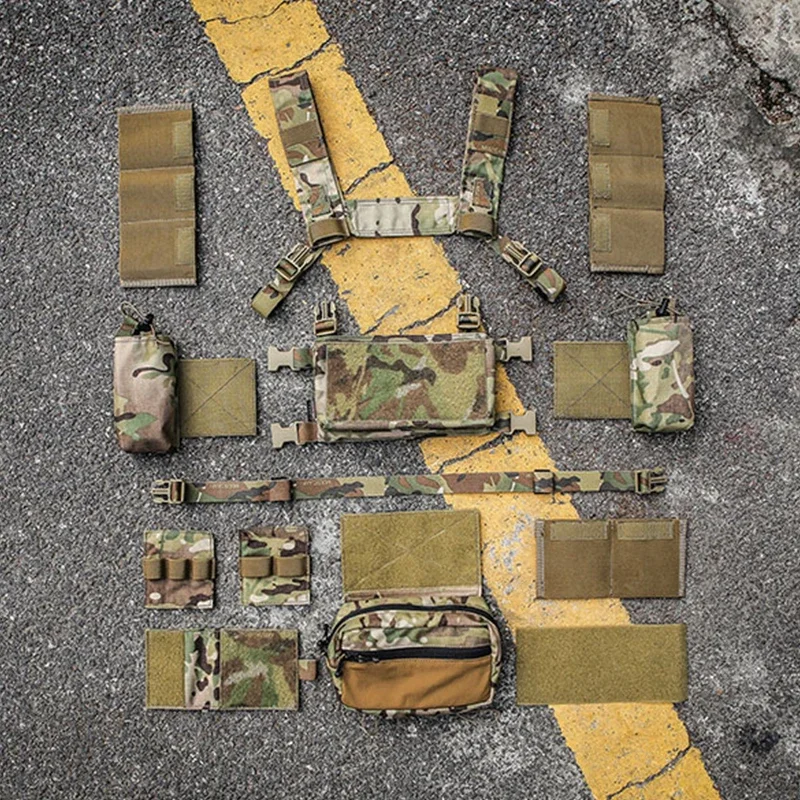 Chaleco táctico Emersongear modular con portaplacas y bolsa cargadores