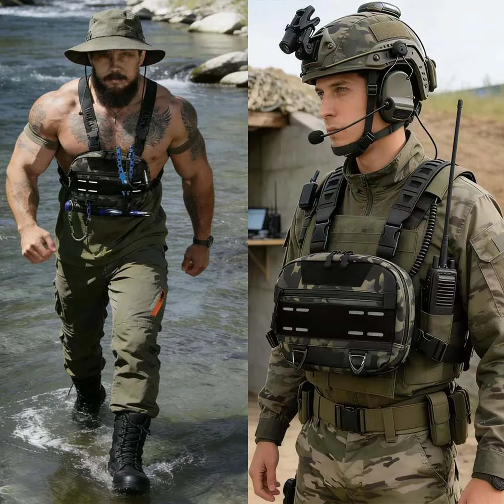 Bolso táctico de pecho camuflaje para ciclismo en aire libre hombre - imagen 2