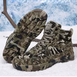 Botas militares de invierno camuflaje antideslizantes hombre