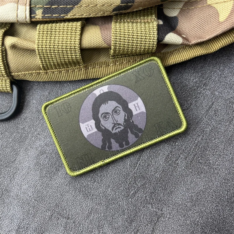 Parche táctico militar gancho y bucle Jesús para mochila - imagen 2