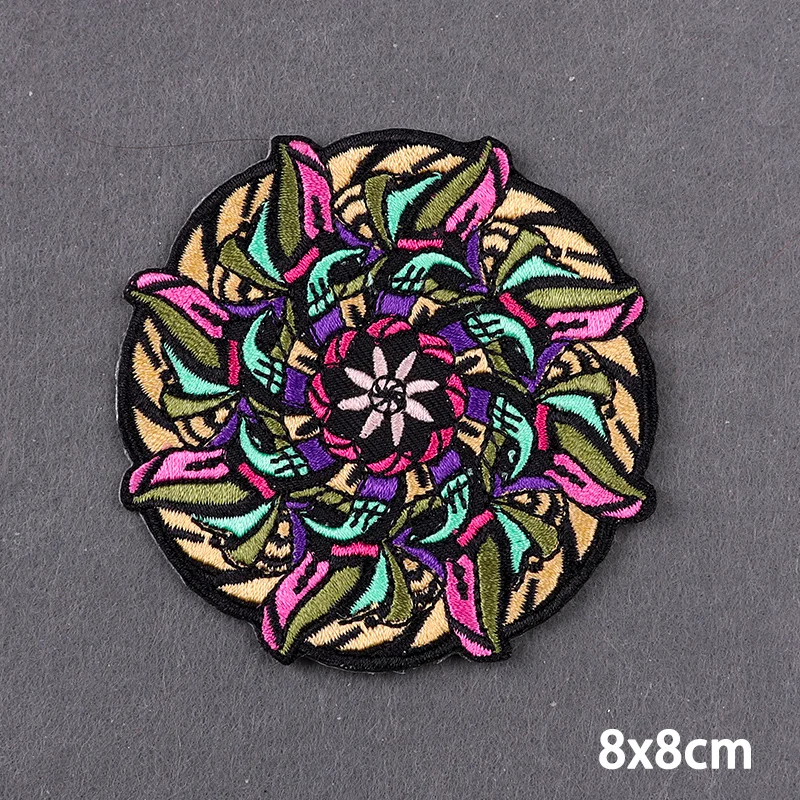 Parche bordado mandala termoadhesivo para ropa