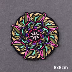 Parche bordado mandala termoadhesivo para ropa