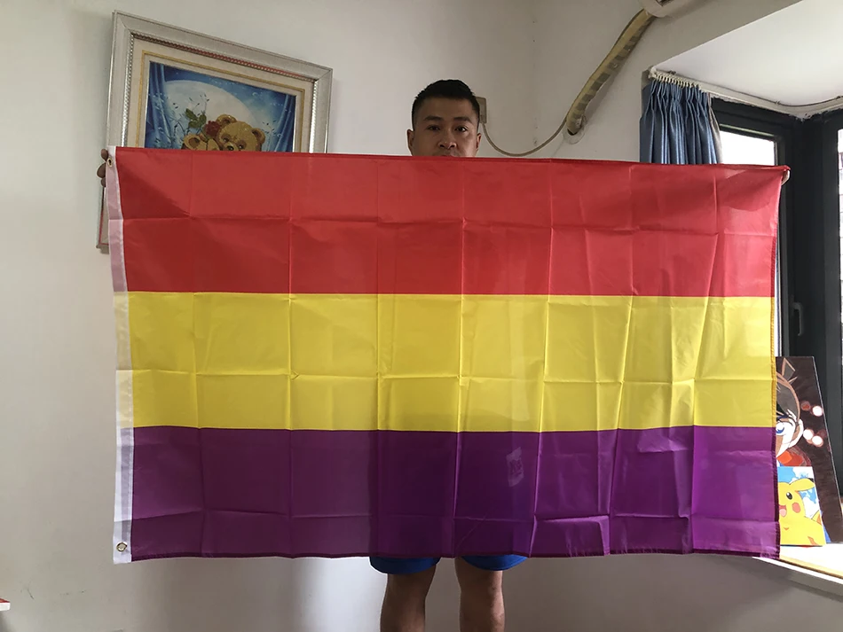 Bandera colgante Segunda República Española en poliéster 90x150 cm