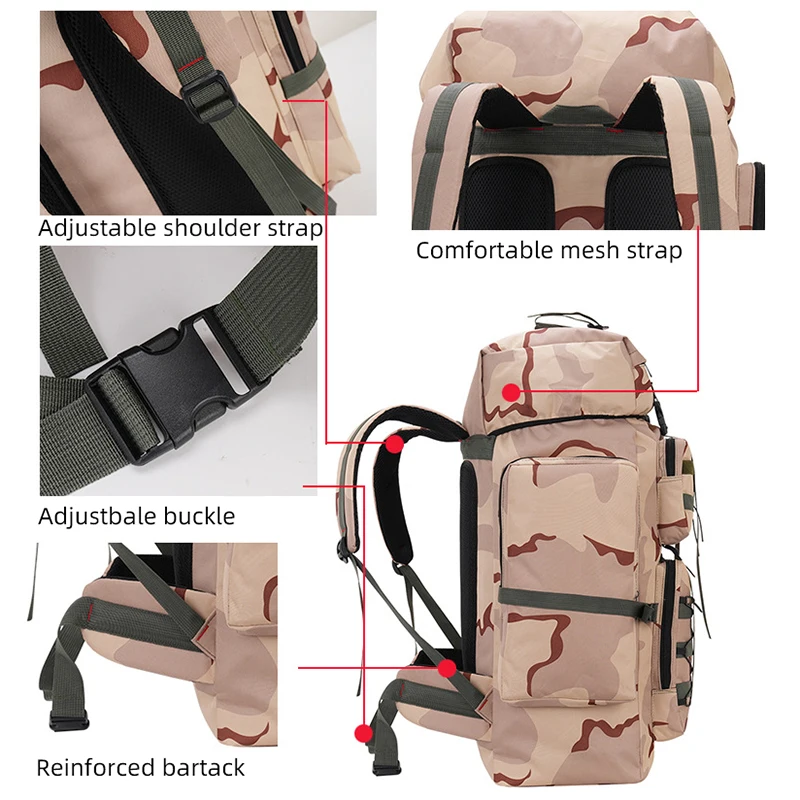 Mochila táctica gran capacidad para senderismo, montañismo y escalada - imagen 5