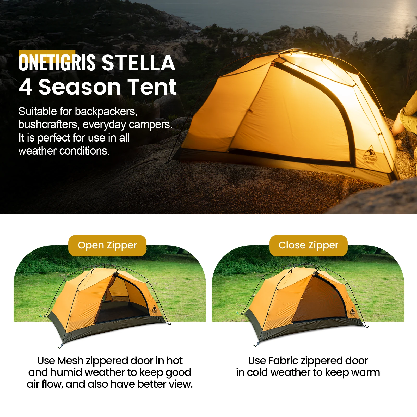 OneTigris Stella tienda de campaña impermeable ligera instantánea - imagen 4