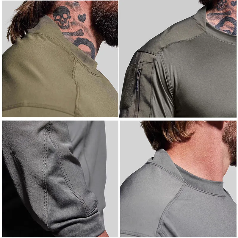 Camiseta táctica manga larga nailon piel naranja secado rápido