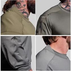 Camiseta táctica manga larga nailon piel naranja secado rápido