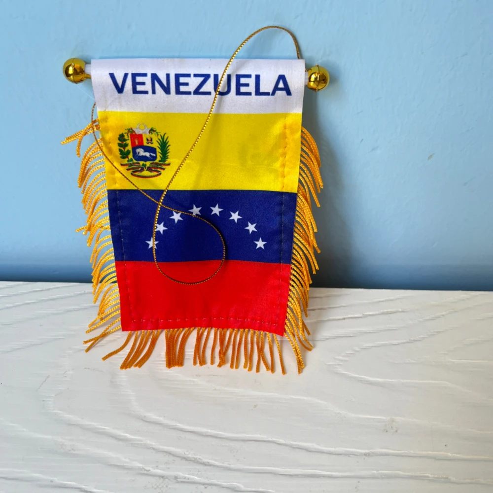 Banderín Venezuela mini para coche ventanilla poliéster - imagen 3