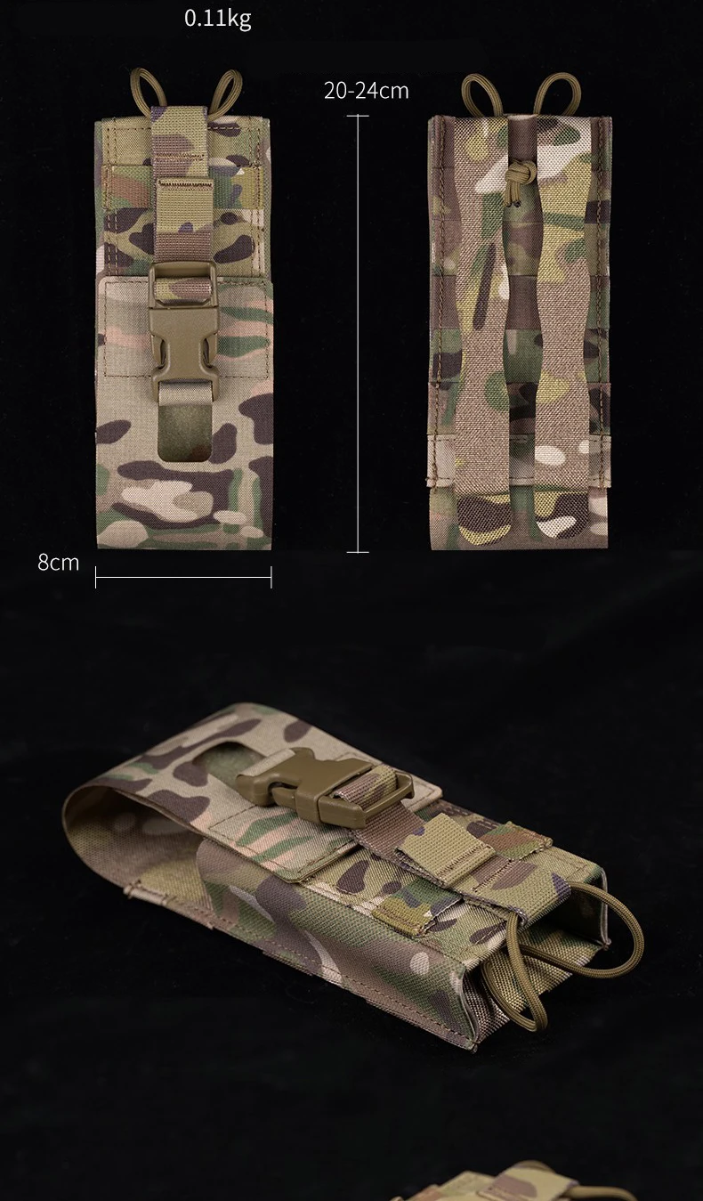 Bolsa de radio MOLLE en configuración táctica