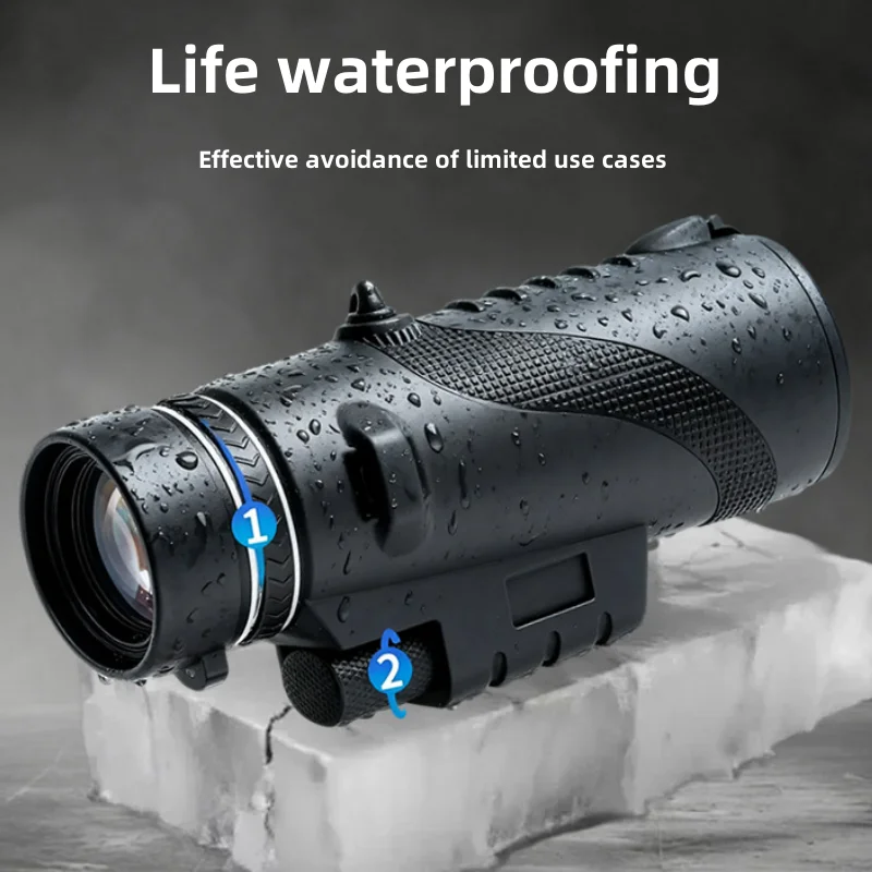 Telescopio monocular con zoom HD, trípode para caza y acampada
