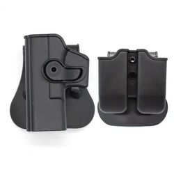 Funda táctica zurda para pistola Glock con cargador extra rígida