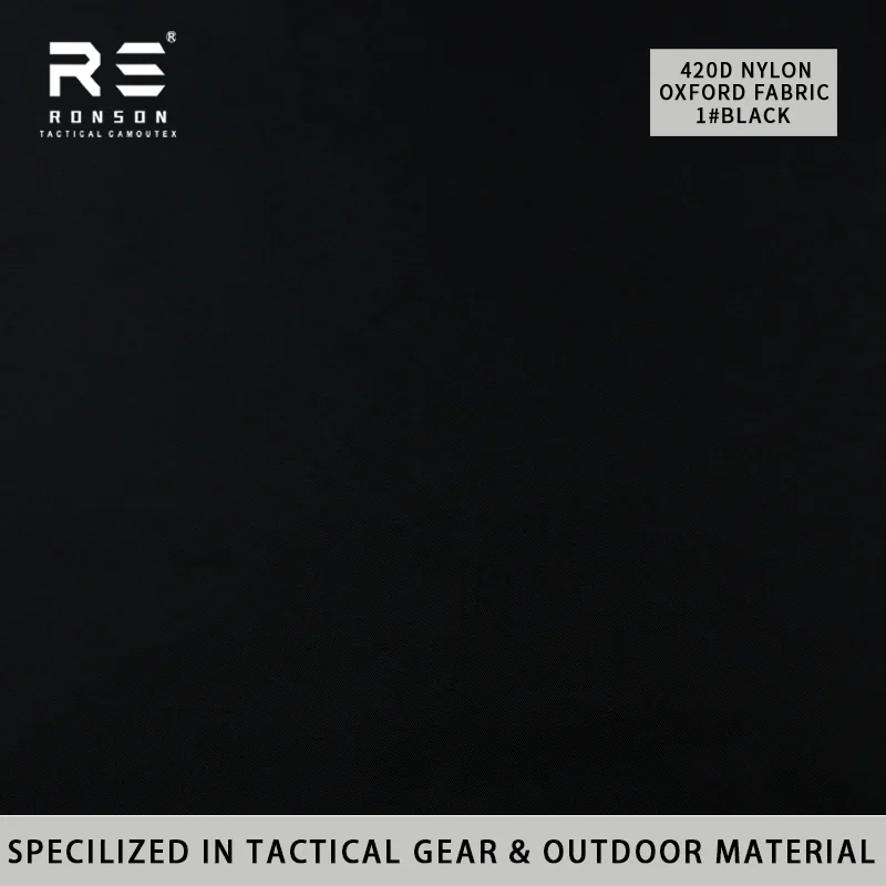 Tela Oxford de nylon impermeable PU negra táctica para bolsas - imagen 2