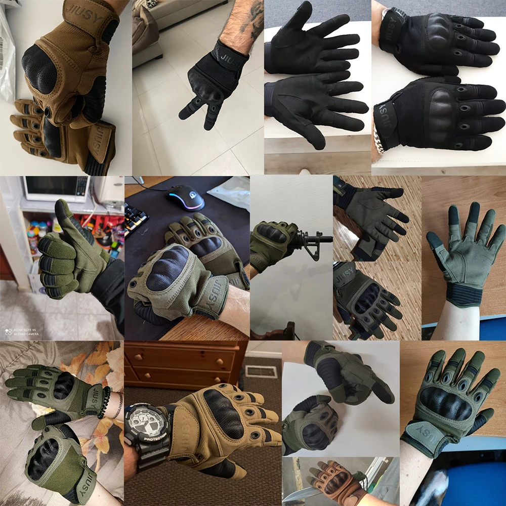Guantes tácticos con pantalla táctil mostrando detalle de la palma antideslizante