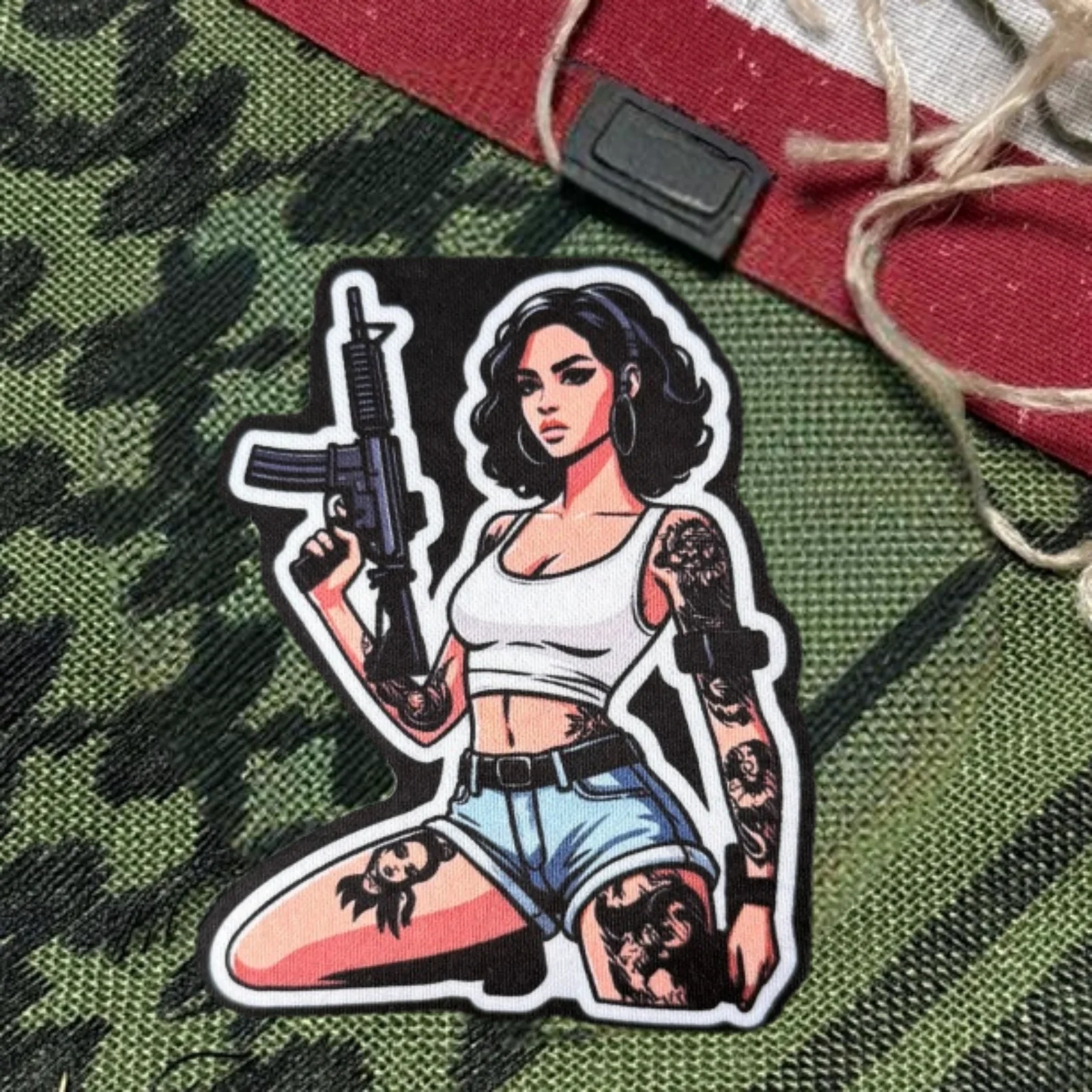 Parche táctico de anime con velcro para mochila y ropa