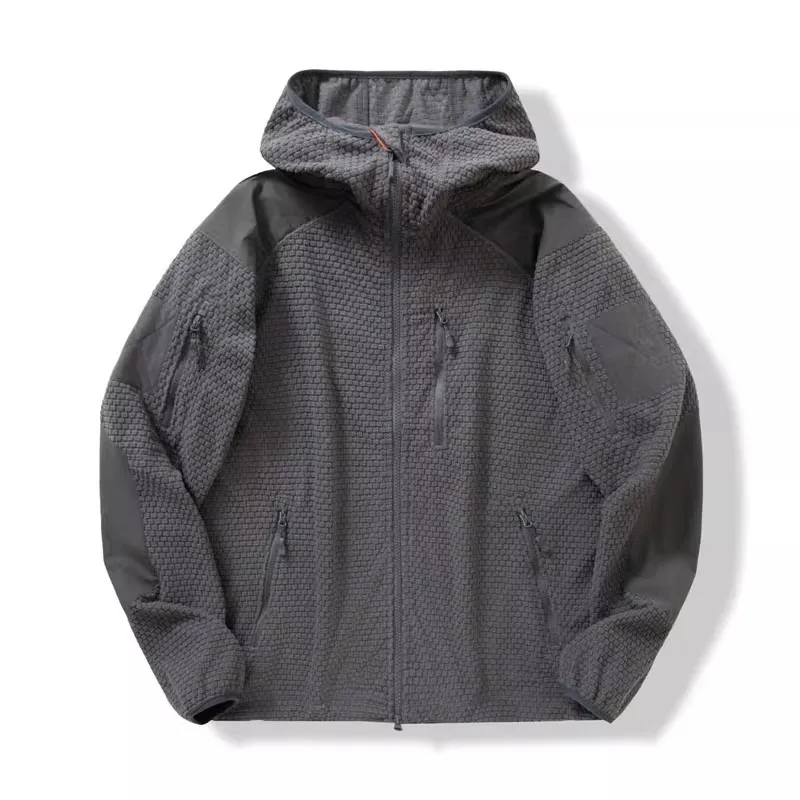 Chaqueta táctica forro polar con capucha camuflaje senderismo