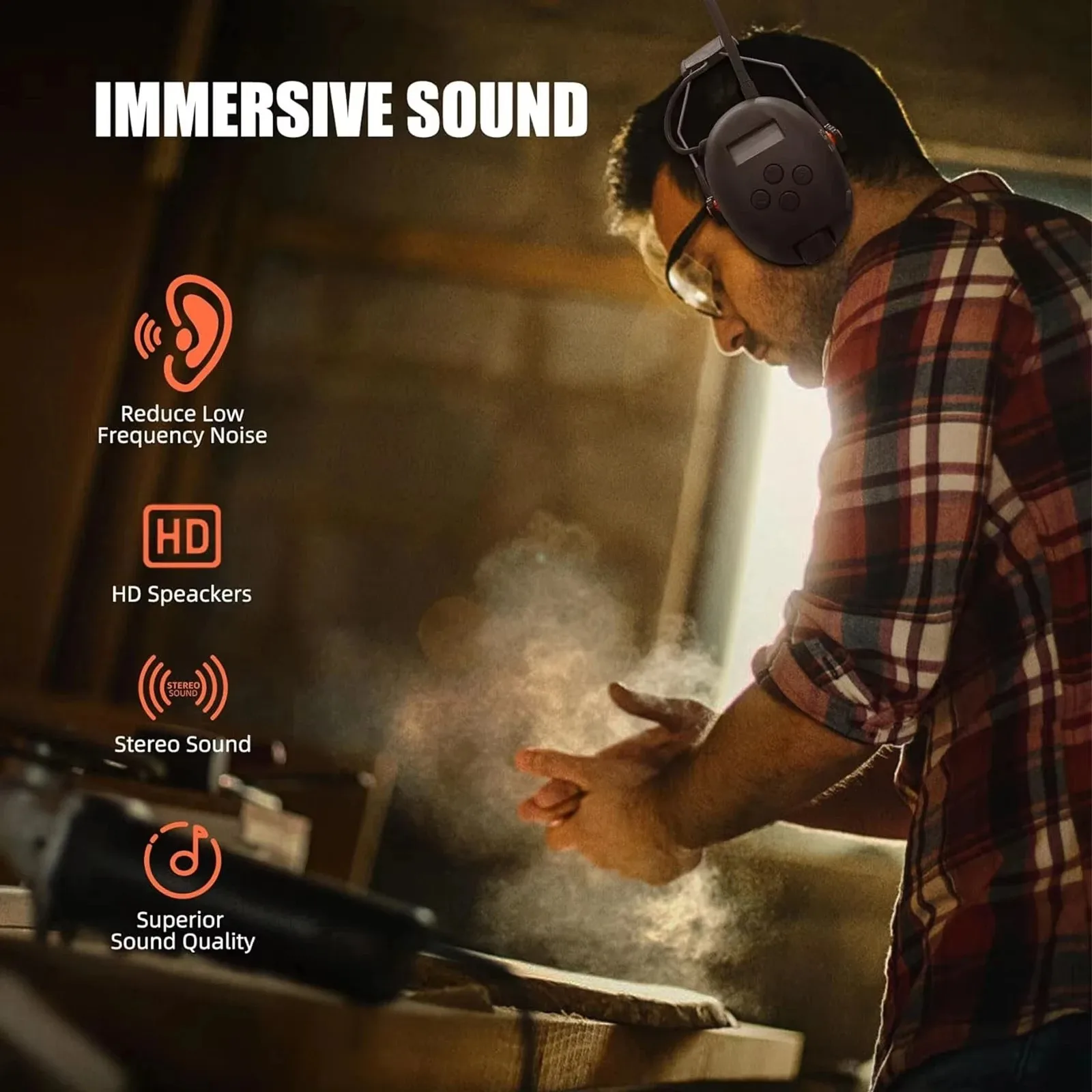 Protección auditiva Bluetooth recargable con radio FM para taller - imagen 3