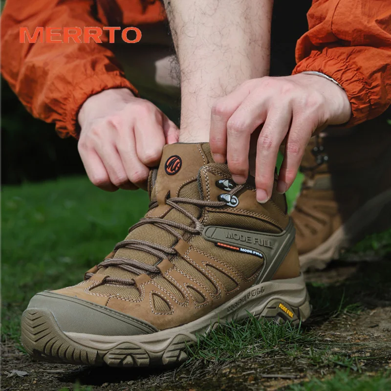 Botas de caza de piel de vaca impermeables para montaña