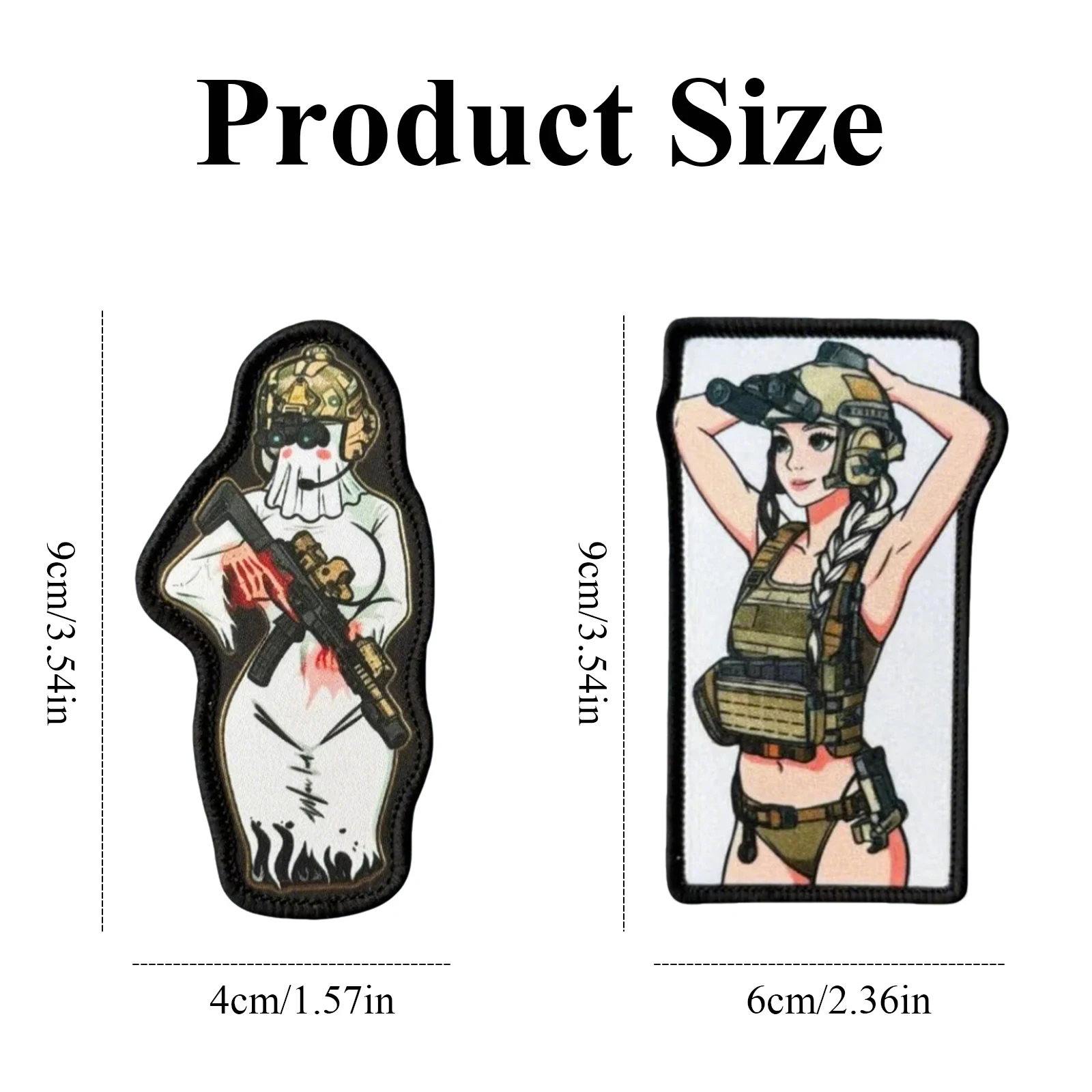 Parche táctico anime chicas con gancho y bucle para mochila - imagen 3