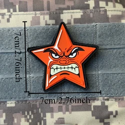 Parche táctico moral estrellas enojadas PVC velcro gancho-bucle